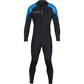 【中古】【輸入品・未使用】(3X-Large) - Men's Thermoprene Pro Wetsuit 3mm Front Zip Fullsuit Black/Blue