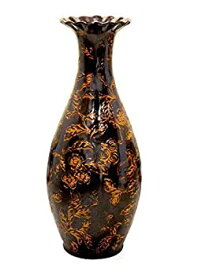 【中古】【輸入品・未使用】伝統的なブラウンのトランペット型フロア花瓶、高さ36インチ