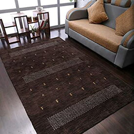 【中古】【輸入品・未使用】rugsotic Carpets Hand Knottedルームウール3?' x 5?'エリアラグContemporaryブラウンl00515 5' x 8' ブラウン L00515L0004A9