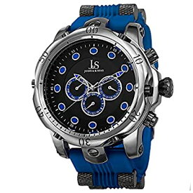 【中古】【輸入品・未使用】[男性用腕時計][メンズウォッチ]Joshua & Sons Men's JS71BU Silver Multifunction Swiss Quartz Watch with Black and Blue Dial and Bracelet[