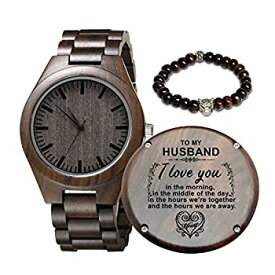 【中古】【輸入品・未使用】刻印入り木製腕時計 メンズ パーソナライズ 木製腕時計 記念日 クリスマス 父の日 息子 夫 父の日 Men's Standard 夫へ