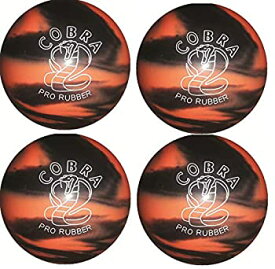 【中古】【輸入品・未使用】EPCO キャンドルピン ボーリングボール - Cobra Pro Rubber オレンジ&ブラック - ボール4個 4 1/2 inch- 2lbs. 6oz.