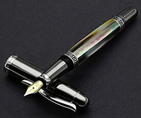 【中古】【輸入品・未使用】Xezo Maestro ミディアム万年筆 玉虫色のタヒチ産ブラック真珠層 (Maestro Black MOPタングステンFPL-1)同じ2つはない