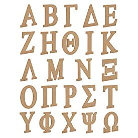 【中古】【輸入品・未使用】木製 ギリシャ文字 未完成 6インチ アルファベット DIYクラフト用 装飾用 (24ピース)