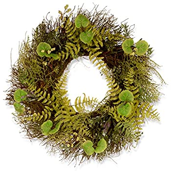 (Green Lavender) - 60cm Garden Accents Fern and Lavender Wreath プレゼントを選ぼう！