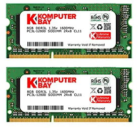 【中古】【輸入品・未使用】Komputerbay 16GB 1600MHz ノートPC用メモリ 1.35V (低電圧) - 1.5V 両対応 204Pin DDR3L 1600 PC3L-12800 8GB×2枚