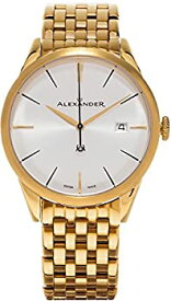 【中古】【輸入品・未使用】Alexander Heroic SophisticateブレスレットWrist Watch for Men???シルバーホワイトダイヤル日付アナログSwiss Watch???ステンレススチールメッ