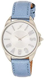 【中古】【輸入品・未使用】Just Cavalli Women's Logo 34mm Blue Leather Band Steel Case Quartz Silver-Tone Dial Watch JC1L008L0025