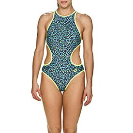 【中古】【輸入品・未使用】Arena The One Leopard Print MaxLife One Piece Swimsuit%カンマ% Turquoise - Shiny Green%カンマ% 24