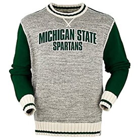 【中古】【輸入品・未使用】(Medium%カンマ% Solid Forest Green) - NCAA Michigan State Spartans Mens New Crew