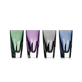 【中古】【輸入品・未使用】Waterford W Shot Glass Set of 4 Mixed Colors