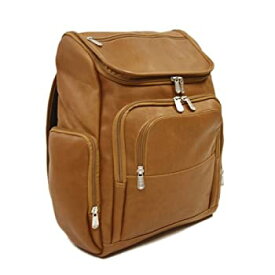 【中古】【輸入品・未使用】Piel Leather 2834 Multi-Pocket Laptop Backpack - Saddle