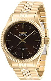 【中古】【輸入品・未使用】Invicta Men's Specialty Gold-Tone Steel Bracelet & Case Quartz Brown Dial Analog Watch 29387