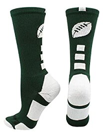 【中古】【輸入品・未使用】(Large%カンマ% Dark Green/White) - MadSportsStuff Football Logo Athletic Crew Socks (Multiple Colours)