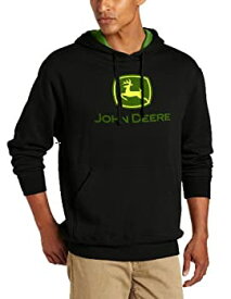 【中古】【輸入品・未使用】John Deere Men&#39;s Trademark Logo Core Hood Pullover Fleece