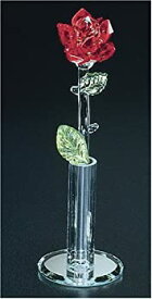 【中古】【輸入品・未使用】Crystal World 花瓶の長い茎のバラ