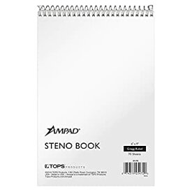 【中古】【輸入品・未使用】Ampad Steno ノートブック 6 x 9インチ ホワイトペーパー グレッグ罫線 ホワイトカバー 1冊70枚 12パック (25-472)