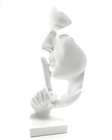 【中古】【輸入品・未使用】モダンでシンプルな彫刻 考える人の像 サイレンス イズ ゴールド Keep Silence Statues and Figurines デスク装飾 オフィスホーム装飾 (ホワイト