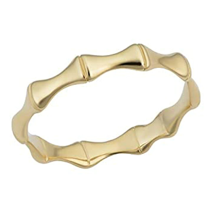 【中古】【輸入品・未使用】Kooljewelry 14Kイエローゴールド 3.4mm バンブーリング スカイマーケットプラス
