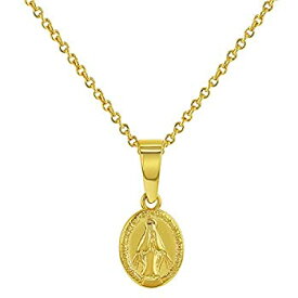 【中古】【輸入品・未使用】In Season Jewelry 18Kゴールドメッキ 楕円形 小さな奇跡の聖母マリア メダルネックレス ペンダント ガールズ 18インチ