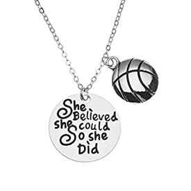 【中古】【輸入品・未使用】Sportybella Basketball Necklace%カンマ% Basketball She Believed She Could So She Did Jewellery%カンマ% Basketball Gifts%カンマ% Basketball Charm