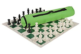 【中古】【輸入品・未使用】Quiver Chess Set Combination - Triple Weighted - Neon Blue Bag / Royal Blue Board - by US Chess Federation