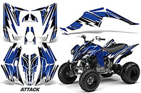 【中古】【輸入品・未使用】AMR Racing ATV グラフィックキット ステッカー デカール ヤマハ ラプター 350 2004-2014対応 - アタックブルー