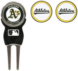 【中古】【輸入品・未使用】(Oakland Athletics) - Team Golf MLB Oakland Athletics Divot Tool Pack With 3 Golf Ball Markers