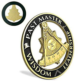 【中古】【輸入品・未使用】Indeep Past Master Masonic カーエンブレム ブラック&ゴールデンメイソンオートデカール