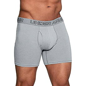 【中古】【輸入品・未使用】Under Armour メンズ チャージドコットン ストレッチ 6インチ ボクサーパンツ - 3枚パック LG グレー