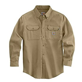 【中古】【輸入品・未使用】(カーハート) Carhartt メンズ ツイルシャツ　耐炎性 軽量 US サイズ: L カラー: ブラウン