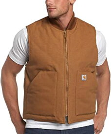 【中古】【輸入品・未使用】Carhartt Men's Duck Vest%カンマ%Brown%カンマ%X-Large