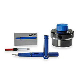 【中古】【輸入品・未使用】Lamy サファリ万年筆、インクボトル、インクカートリッジ、コンバーターセット(ブルー - ブルーインク)