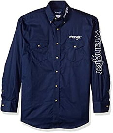【中古】【輸入品・未使用】Wrangler メンズ 長袖 ウエスタンロゴ ボタンシャツ US サイズ: Large カラー: ブルー