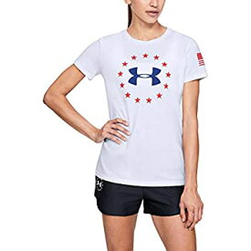 【中古】【輸入品・未使用】Under Armour Women's Freedom Logo T-Shirt%カンマ% White (100)/Royal%カンマ% Medium