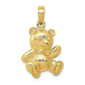 【中古】【輸入品・未使用】14K イエローゴールド テディベア ペンダント チャーム ネックレス ベビーアニマル ファインジュエリー レディース 母の日ギフト