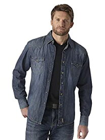 【中古】【輸入品・未使用】Wrangler メンズ レトロ 2ポケット 長袖 スナップシャツ US サイズ: X-Large カラー: ブルー