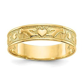 【中古】【輸入品・未使用】14Kイエローゴールド アイリッシュクラダ ケルトノット 結婚指輪 サイズ8.50 ファインジュエリー 女性へのギフトに