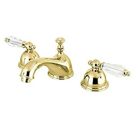 【中古】【輸入品・未使用】Kingston Brass KS3962WLL Widespread Lavatory Faucet with Crystal Lever Handle&#44; Polished Brass