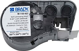 【中古】【輸入品・未使用】Brady M-143-427 Vinyl B-427 Black on White/Clear Label Maker Cartridge%カンマ% 1 Width x 1-1/4 Height%カンマ% For BMP51/BMP53 Printers by Bra