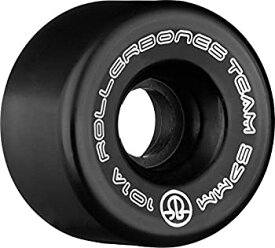 【中古】【輸入品・未使用】(57mm%カンマ% Black) - Rollerbones Team Logo 101A Recreational Roller Skate Wheels (Set of 8)