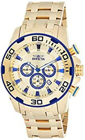 【中古】【輸入品・未使用】Invicta 22320 Men's Pro Diver Gold Dial Yellow Gold Steel Bracelet Chronograph Watch