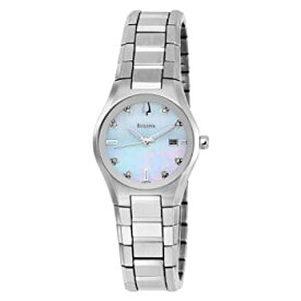【中古】【輸入品・未使用】ブローバWomen 's 96p108?Mother of Pearl Dial 8?Diamonds Bracelet Watch