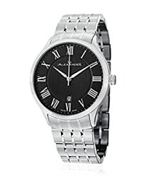【中古】【輸入品・未使用】Alexander Statesman Triumph Wrist Watch for Men???ブラックダイヤル日付アナログSwiss Watch???ステンレススチールブレスレット腕時計???Mens