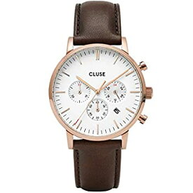 【中古】【輸入品・未使用】CLUSE クルース 国内正規品 アヴィスクロノ レザー ローズゴールド ホワイト/ダークブラウン メンズ 腕時計 時計