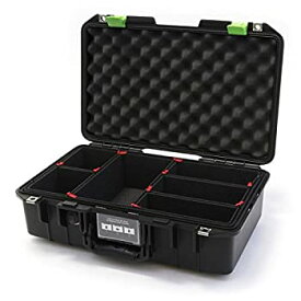 【中古】【輸入品・未使用】Pelican 1485 エアケース ブラック&ライムグリーン Trekpak 仕切り付き