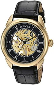 【中古】【輸入品・未使用】Invicta Men's Specialty Black Leather Band Steel Case Mechanical Analog Watch 28811