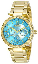 【中古】【輸入品・未使用】Invicta Women's Angel Gold-Tone Steel Bracelet & Case Quartz Blue Dial Analog Watch 29928