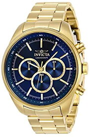 【中古】【輸入品・未使用】Invicta Men's Specialty Gold-Tone Steel Bracelet & Case Quartz Blue Dial Analog Watch 29169