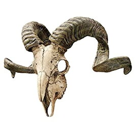 【中古】【輸入品・未使用】コルシカラム 頭骨オブジェ コルシカ島 雄羊の 頭蓋骨と角 壁掛け 彫像/Design Toscano Corsican Ram Skull and Horns Wall Trophy[並行輸入品